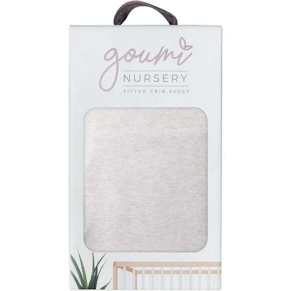 Goumi Storm Gray Crib Sheet NWT - Picture 1 of 2